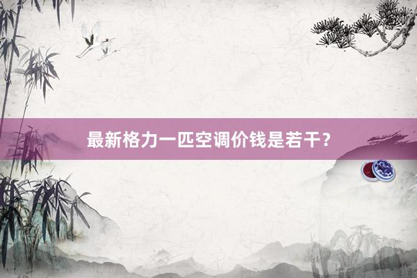 最新格力一匹空调价钱是若干？
